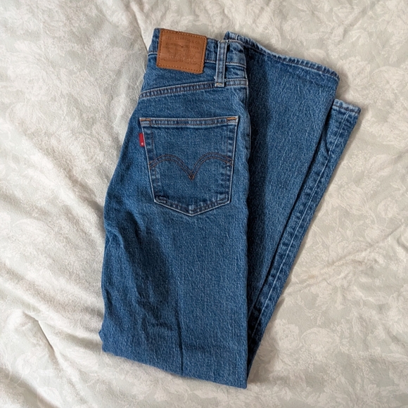 Classic Blue High-Waist Straight Leg Jeans - Picture 2 of 3